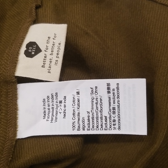 💕MADEWELL💕 Flannel Lucie V-Neck Smocked Mini Dress Weathered Olive Medium NWOT - Picture 13 of 15